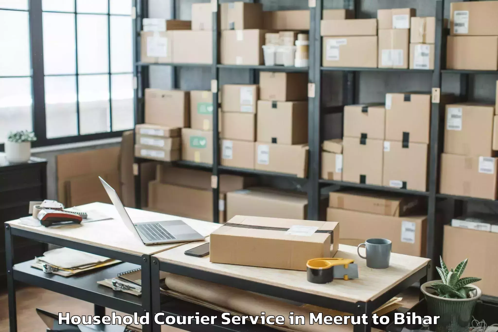 Get Meerut to Bagaha Household Courier